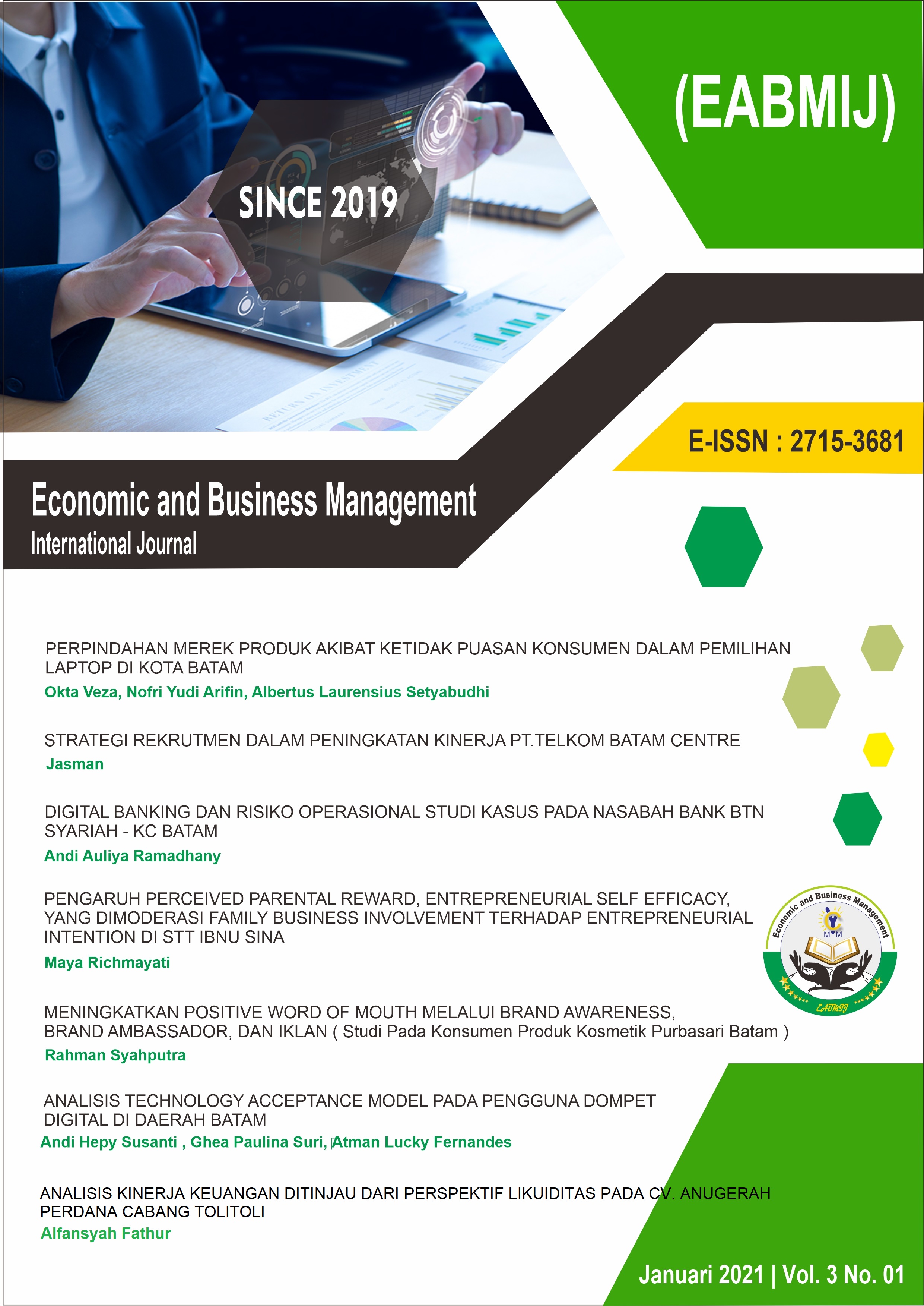 					View Vol. 3 No. 01 (2021): Economic and Business Management International Journal (EABMIJ)
				