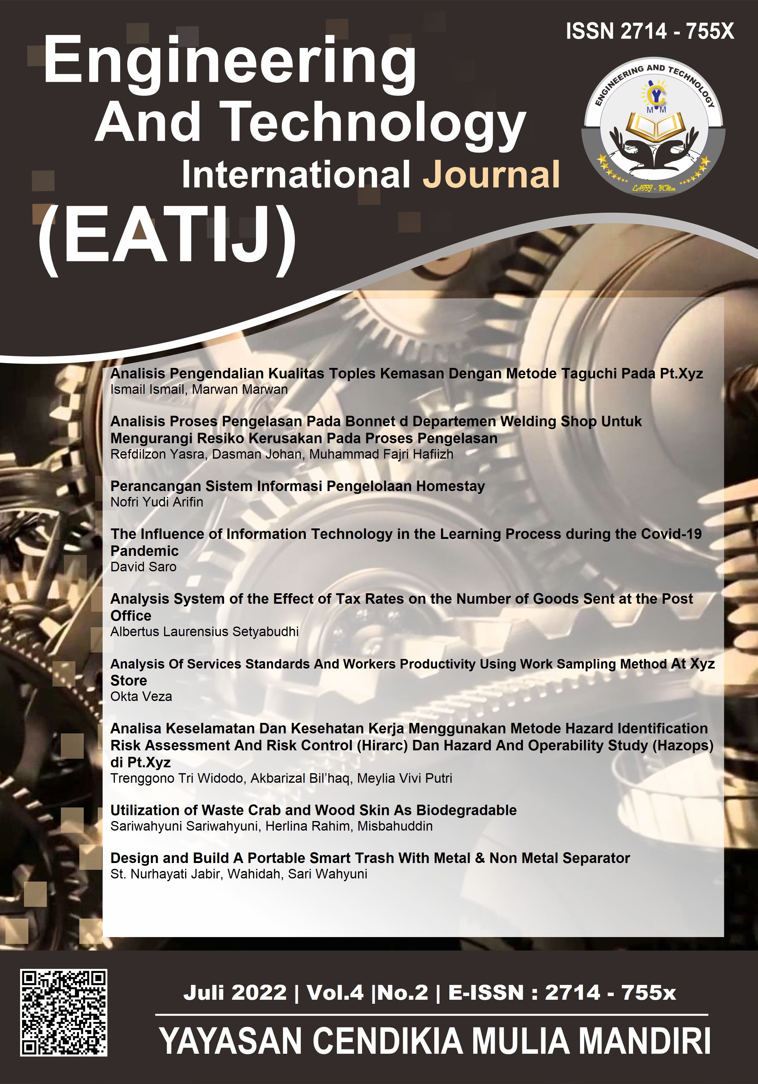 					View Vol. 4 No. 02 (2022): Engineering and Technology International Journal (EATIJ)
				