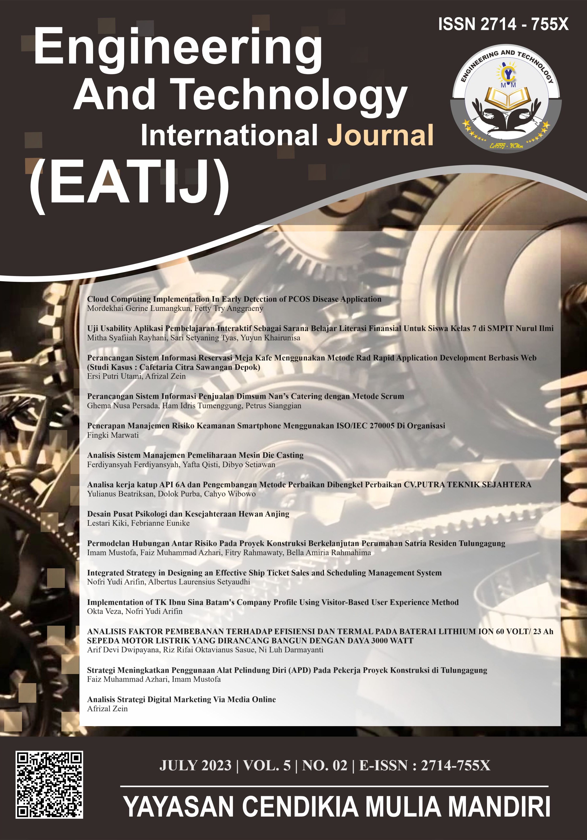 					View Vol. 5 No. 02 (2023): Engineering and Technology International Journal (EATIJ) 
				
